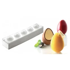 SILIKOMART Moule Silicone|Moules À Gâteaux|Moule 5 Oeufs Silicone Ø 50 mm
