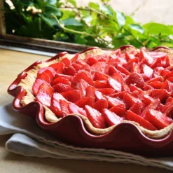 EMILE HENRY Plat De Cuisson|Moules À Gâteaux|Moule à Tarte en Céramique Ø 33 cm Grand Cru