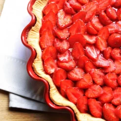 EMILE HENRY Plat De Cuisson|Moules À Gâteaux|Moule à Tarte en Céramique Ø 33 cm Grand Cru