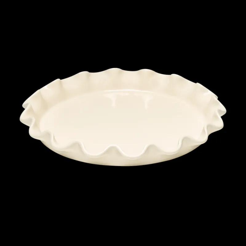 EMILE HENRY Plat De Cuisson|Moules À Gâteaux|Moule à Tarte en Céramique Ø 33 cm Argile