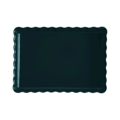 EMILE HENRY Plat De Cuisson|Moules À Gâteaux|Moule à Tarte Rectangulaire en Céramique 33,5 x 24 cm Belle-Île