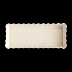 EMILE HENRY Plat De Cuisson|Moules À Gâteaux|Moule à Tarte Rectangulaire en Céramique 15 x 36 cm Argile