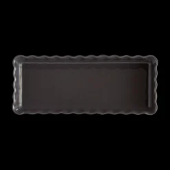 EMILE HENRY Plat De Cuisson|Moules À Gâteaux|Moule à Tarte Rectangulaire en Céramique 15 x 36 cm Fusain