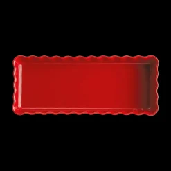 EMILE HENRY Plat De Cuisson|Moules À Gâteaux|Moule à Tarte Rectangulaire en Céramique 15 x 36 cm Grand Cru