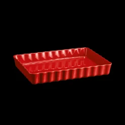 EMILE HENRY Plat De Cuisson|Moules À Gâteaux|Moule à Tarte Rectangulaire en Céramique 33,5 x 24 cm Grand Cru