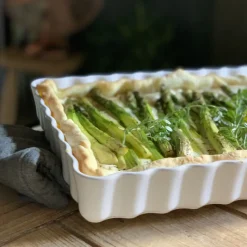 EMILE HENRY Plat De Cuisson|Moules À Gâteaux|Moule à Tarte Rectangulaire en Céramique 33,5 x 24 cm Farine