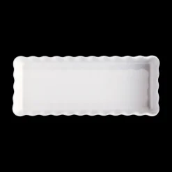 EMILE HENRY Plat De Cuisson|Moules À Gâteaux|Moule à Tarte Rectangulaire en Céramique 15 x 36 cm Farine