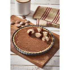 DE BUYER Moule Anti-adhésif|Moules À Gâteaux|Moule Anti Adhésif Tarte Cannelée Droite Ø 24 cm x H 2,8 cm