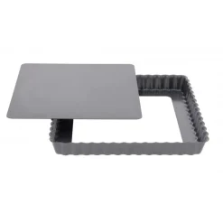 DE BUYER Moule Anti-adhésif|Moules À Gâteaux|Moule Anti Adhésif Tarte Carrée Fond Amovible 23 cm x H 2,7 cm