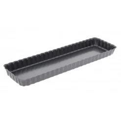DE BUYER Plat De Cuisson|Moule Anti-adhésif|Moule Anti Adhésif Tarte Rectangle Fond Amovible 35,6 x 10,2 cm x H 2,7 cm