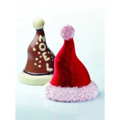 PAVONI Moules À Chocolat|Moule Chocolat Bonnet de Père Noël Ø 13 x H 17 cm (x2)