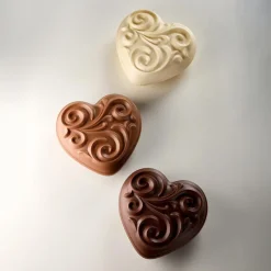 PAVONI Moules À Chocolat|Moule Chocolat Cœur Baroque 15 cm x H 6,5 cm (x2)