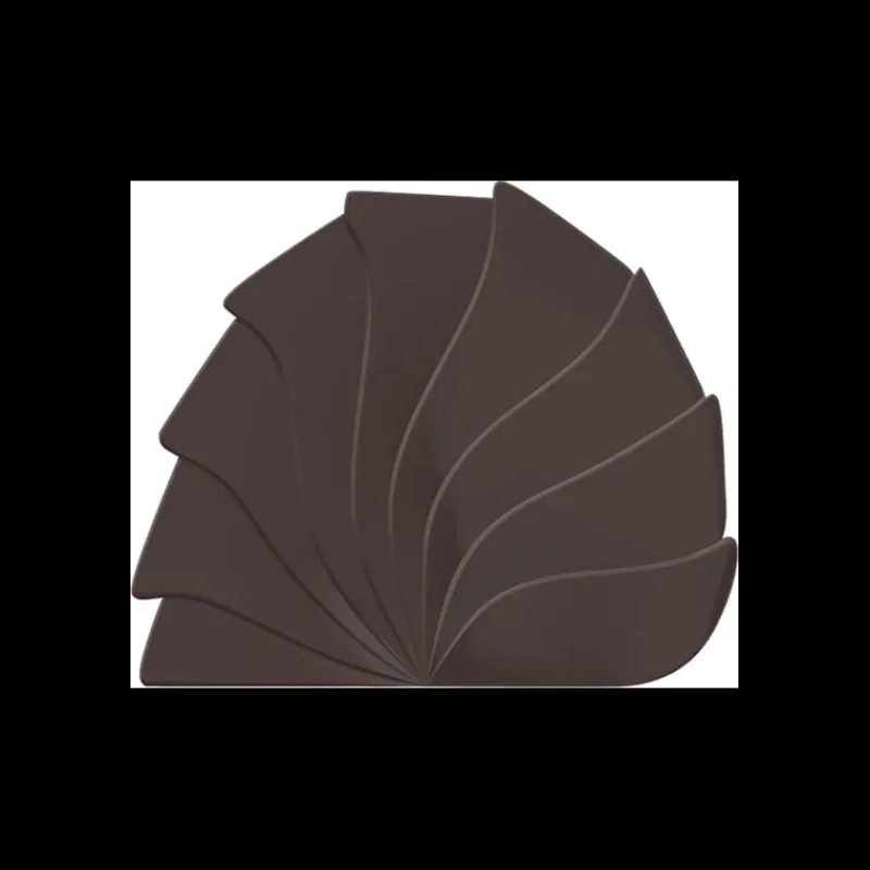 CUISINEADDICT Moules À Chocolat|Moule Embout de Bûche 9015 Eventail Droit 9 x 7,5 cm (x6)