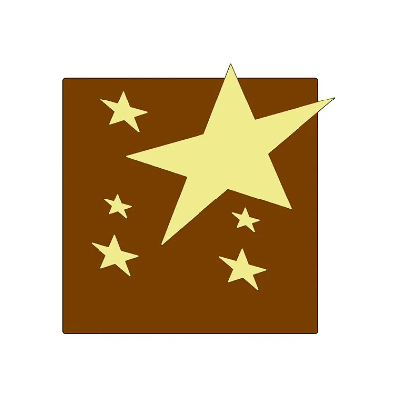 MALLARD FERRIERE Moules À Chocolat|Moules À Gâteaux|Moule Embout de bûche Carré Etoiles 84 x 82 mm Mallard Ferrière