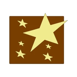 MALLARD FERRIERE Moules À Chocolat|Moules À Gâteaux|Moule Embout de bûche Carré Etoiles 85 x 74 mm Mallard Ferrière