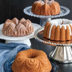 NORDIC WARE Moule Anti-adhésif|Moules À Gâteaux|Moule Mini Bundt Assortis (x4) Gold