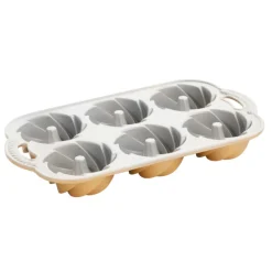 NORDIC WARE Moule Anti-adhésif|Moules À Gâteaux|Moule Mini Bundt Héritage (x6) Gold