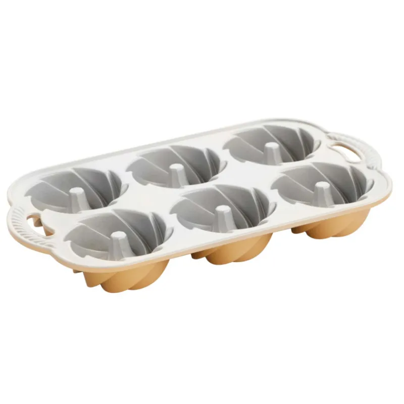 NORDIC WARE Moule Anti-adhésif|Moules À Gâteaux|Moule Mini Bundt Héritage (x6) Gold