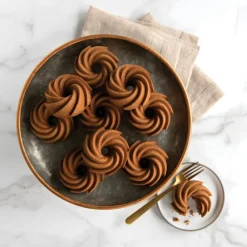 NORDIC WARE Moule Anti-adhésif|Moules À Gâteaux|Moule Mini Bundt Héritage (x6) Gold