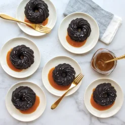 NORDIC WARE Moule Anti-adhésif|Moules À Gâteaux|Moule Mini Bundt Tourbillon (x6) Gold