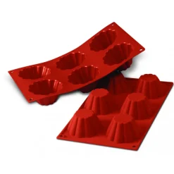 SILIKOMART Moule Silicone|Moule Silicone 6 Brioches Cannelées 7,9 cm x H 3,7 cm