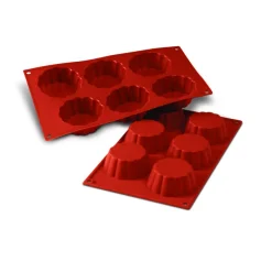 SILIKOMART Moule Silicone|Moule Silicone 6 Brioches Cannelées 7,9 cm x H 3 cm