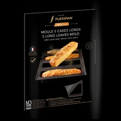 FLEXIPAN DEMARLE Moule Anti-adhésif|Moule Silicone|Moule Silicone 5 Cakes Longs 23 x 4,5 cm