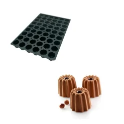 SILIKOMART Moule Silicone|Moules À Gâteaux|Moule Silicone 54 Cannelés Ø5,6 x 5 cm 80ml Professional