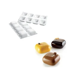 SILIKOMART Moule Silicone|Moule Silicone 8 Carrés Bombés 6,1 x 6,1 cm 100ml Professional