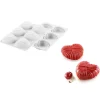 SILIKOMART Moule Silicone|Moules À Gâteaux|Moule Silicone 6 Coeurs Lovely 8,2 x 7,7 cm x H 3,1 cm Professional