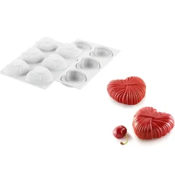SILIKOMART Moule Silicone|Moules À Gâteaux|Moule Silicone 6 Coeurs Lovely 8,2 x 7,7 cm x H 3,1 cm Professional