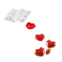 SILIKOMART Moule Silicone|Moule Silicone 6 Coeurs Origami 82,6 x 74 x h35 mm 110ml Professional