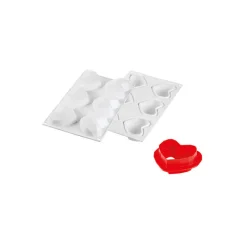 SILIKOMART Moule Silicone|Moule Silicone 6 Coeurs Origami 82,6 x 74 x h35 mm 110ml Professional