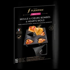 FLEXIPAN DEMARLE Moule Anti-adhésif|Moule Silicone|Moule Silicone 6 Cœurs Bombés 7,5 x 6,5 cm