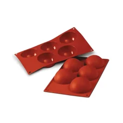 SILIKOMART Moule Silicone|Moules À Gâteaux|Moule Silicone 5 Demi-sphères 8 cm x H 4 cm