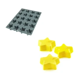 SILIKOMART Moule Silicone|Moules À Gâteaux|Moule Silicone 20 Etoiles Ø9,5 x 7 cm 135ml Professional