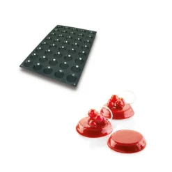 SILIKOMART Moule Silicone|Moules À Gâteaux|Moule Silicone 40 Florentins Ø6 x 1,1 cm 25ml Professional