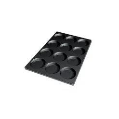 SILIKOMART Moule Silicone|Moules À Gâteaux|Moule Silicone 12 Fonds de Tarte Biscuit Ø12 x 2,2 cm 120ml Professional