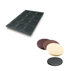 SILIKOMART Moule Silicone|Moules À Gâteaux|Moule Silicone 12 Fonds de Tarte Biscuit Ø12 x 1 cm 112ml Professional
