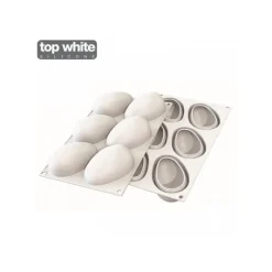 SILIKOMART Moule Silicone|Moules À Gâteaux|Moule Silicone 6 Mangues 9,3 x 5,7 cm 130ml Professional