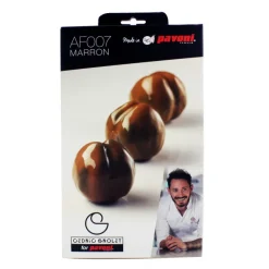 PAVONI Moule Silicone|Moules À Gâteaux|Moule Silicone 8 Marrons 85 ml Cédric Grolet