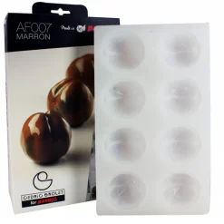 PAVONI Moule Silicone|Moules À Gâteaux|Moule Silicone 8 Marrons 85 ml Cédric Grolet