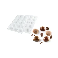 SILIKOMART Moule Silicone|Moules À Gâteaux|Moule Silicone 15 Marrons 30ml Professional