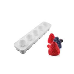 SILIKOMART Moule Silicone|Moules À Gâteaux|Moule Silicone 5 Mûres et Framboises 110ml Professional
