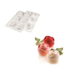 SILIKOMART Moule Silicone|Moules À Gâteaux|Moule Silicone 6 Roses 7 x 5,5 cm 143ml Professional