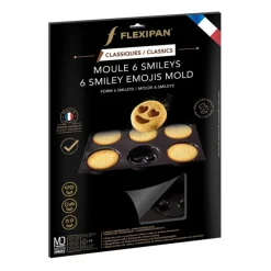 FLEXIPAN DEMARLE Moule Anti-adhésif|Moule Silicone|Moule Silicone 6 Smileys Ø 8 cm