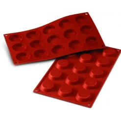 SILIKOMART Moule Silicone|Moules À Gâteaux|Moule Silicone 15 Tartelettes 4,5 cm x H 1 cm