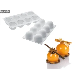 SILIKOMART Moule Silicone|Moules À Gâteaux|Moule Silicone 8 Truffes Ø 5,2 cm Professional