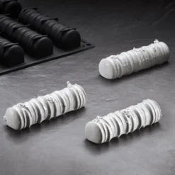 PAVONI Moule Silicone|Moule Silicone Bûche Sequoia 12,4 x 3,5 x H 3 cm (x14) Pavoflex