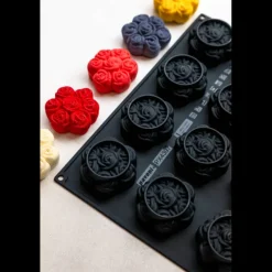 PAVONI Moule Silicone|Moule Silicone Bouquets de Roses 8 x H 3,5 cm (x12) Cédric Grolet